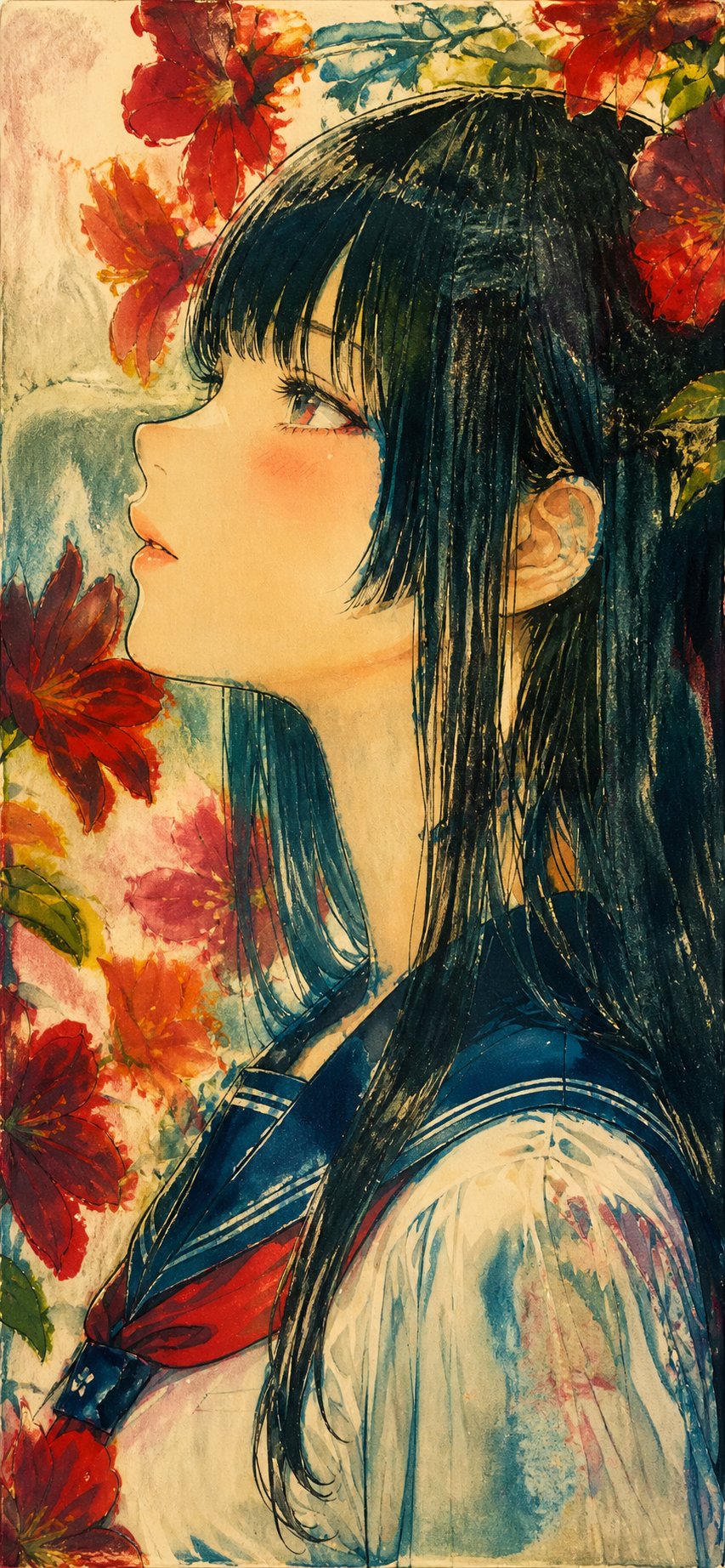 黏性印刷风格插画：流动晕染渐变 2