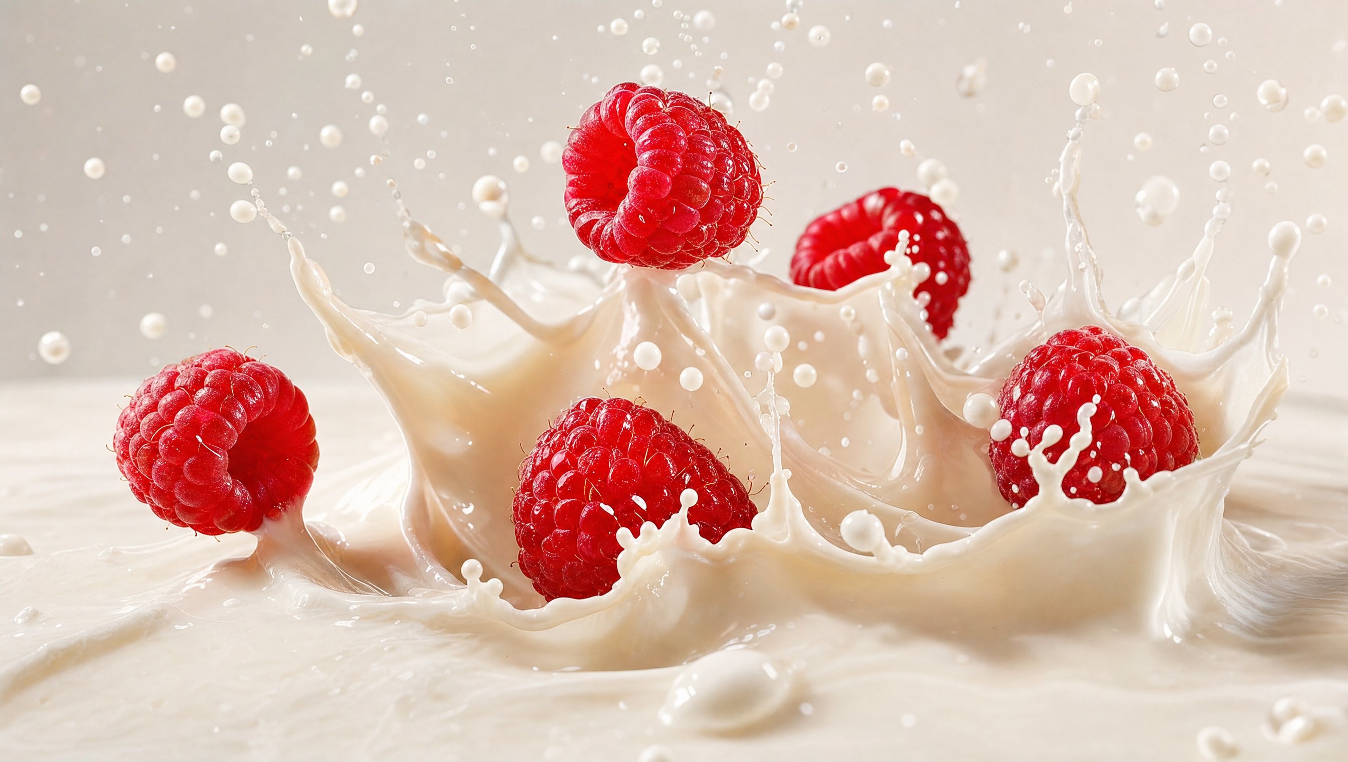 [food item] splashing into [liquid type], captured at the exact moment of impact, dynamic splash... 4