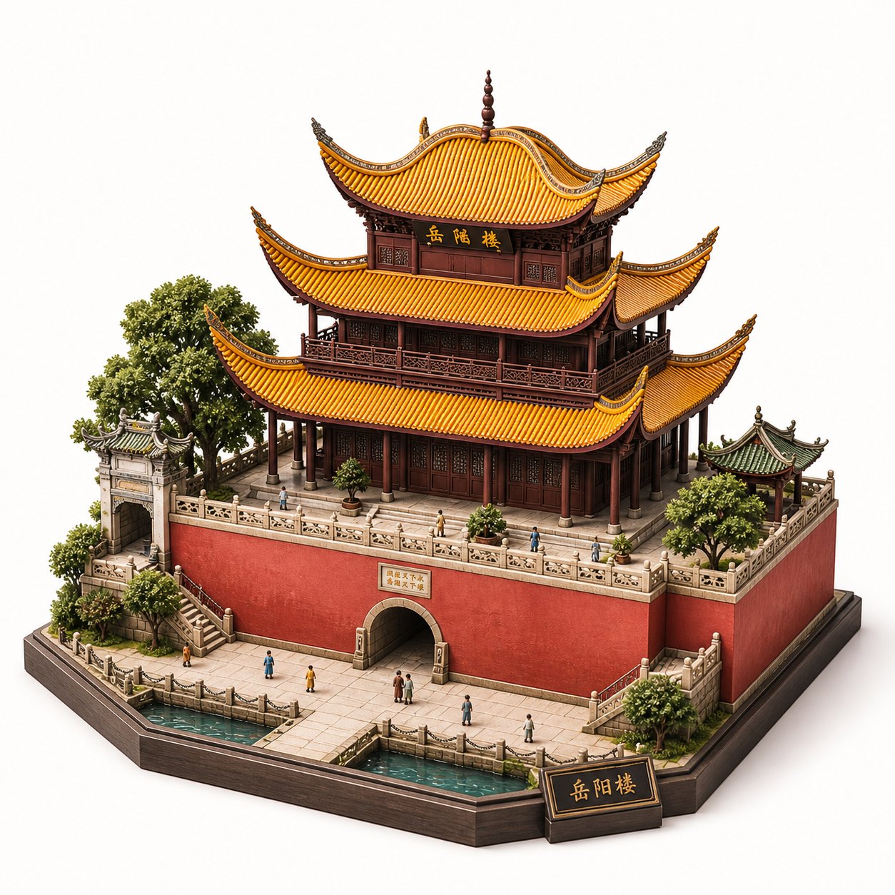 微缩3D建筑模型海报：飞云楼鹳雀楼岳阳楼黄鹤楼 3