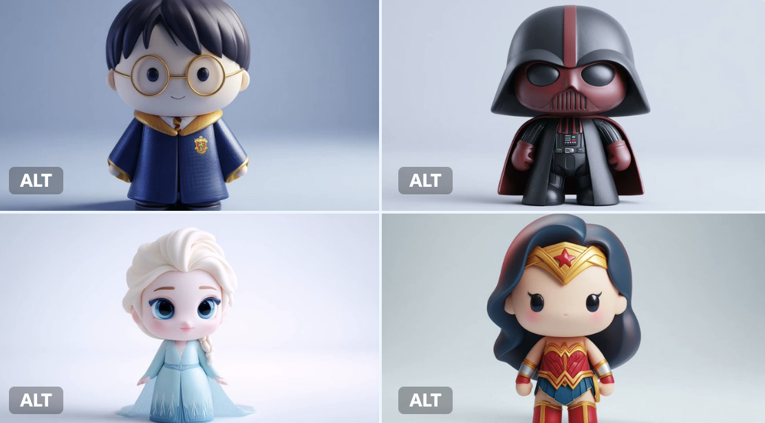 Quirky-style 3D vinyl toys