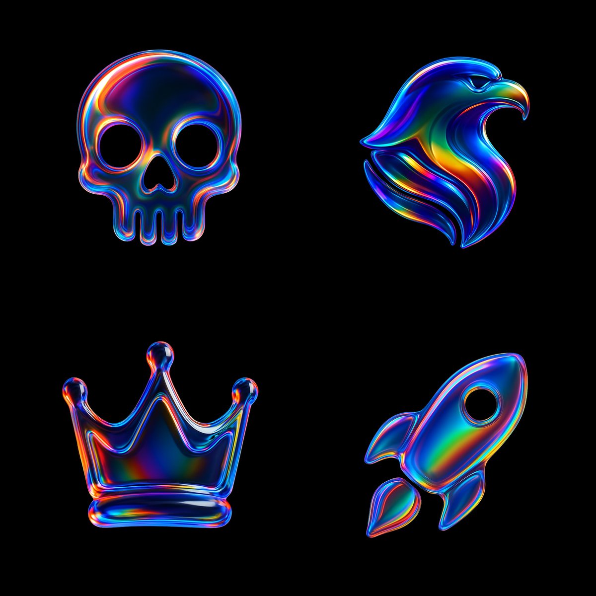 Prism-shaped glass icon