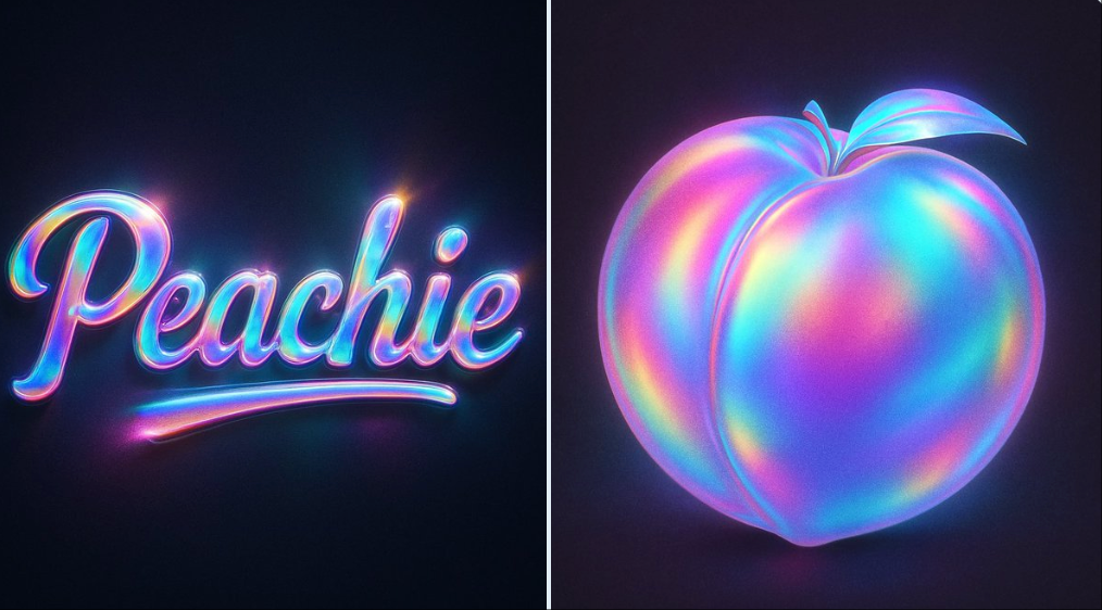Holographic overlay effect with a rainbow gradient. 2