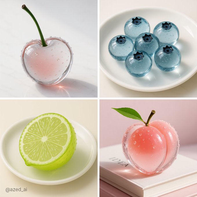 ASMR with translucent glass objects.