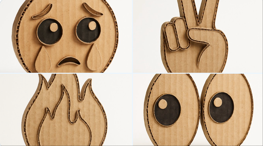 Turn the emojis into cardboard.