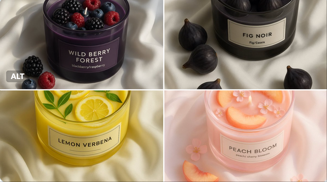 Fruit candles.
