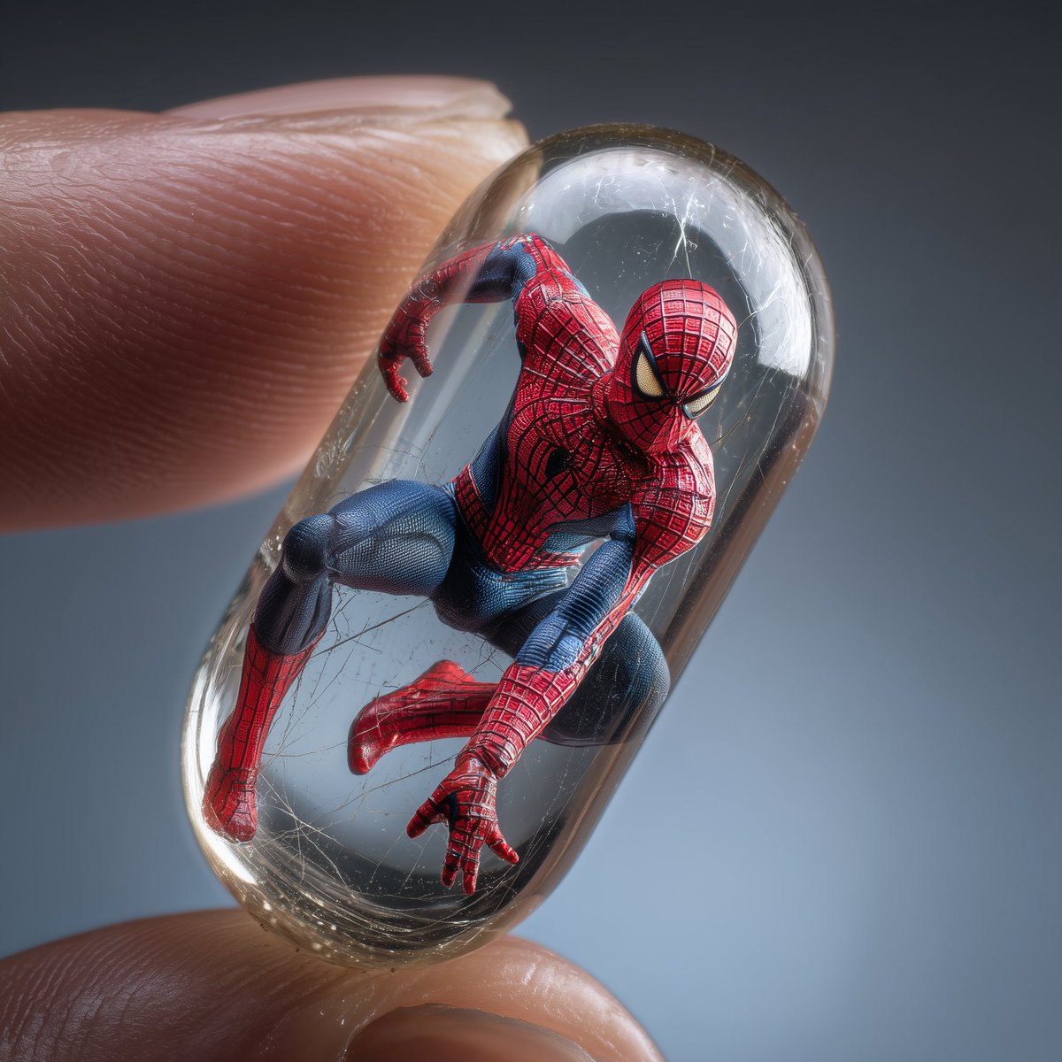 Tiny transparent capsules. 3