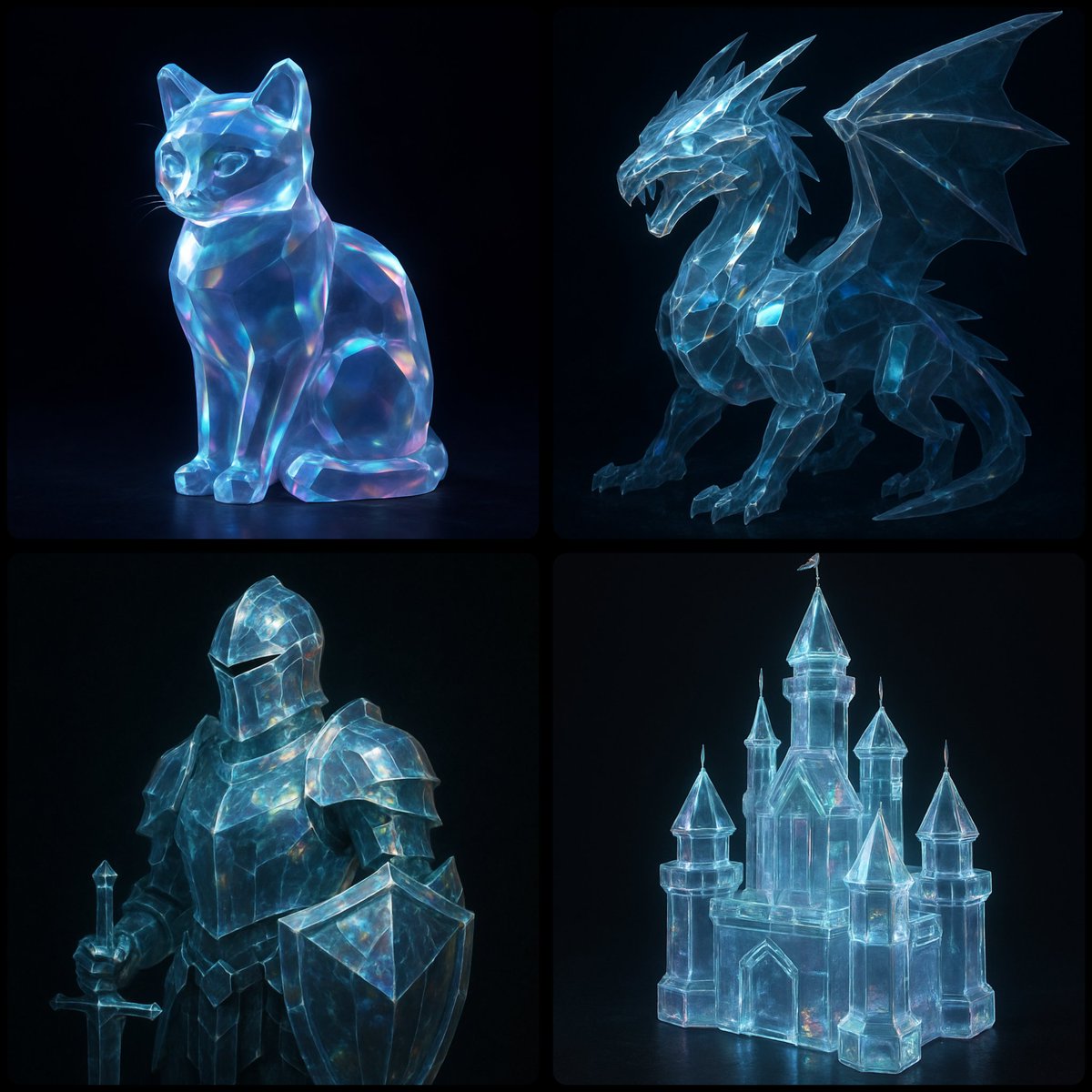 Translucent crystal effect.