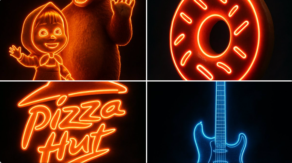 Neon-style poster. 2