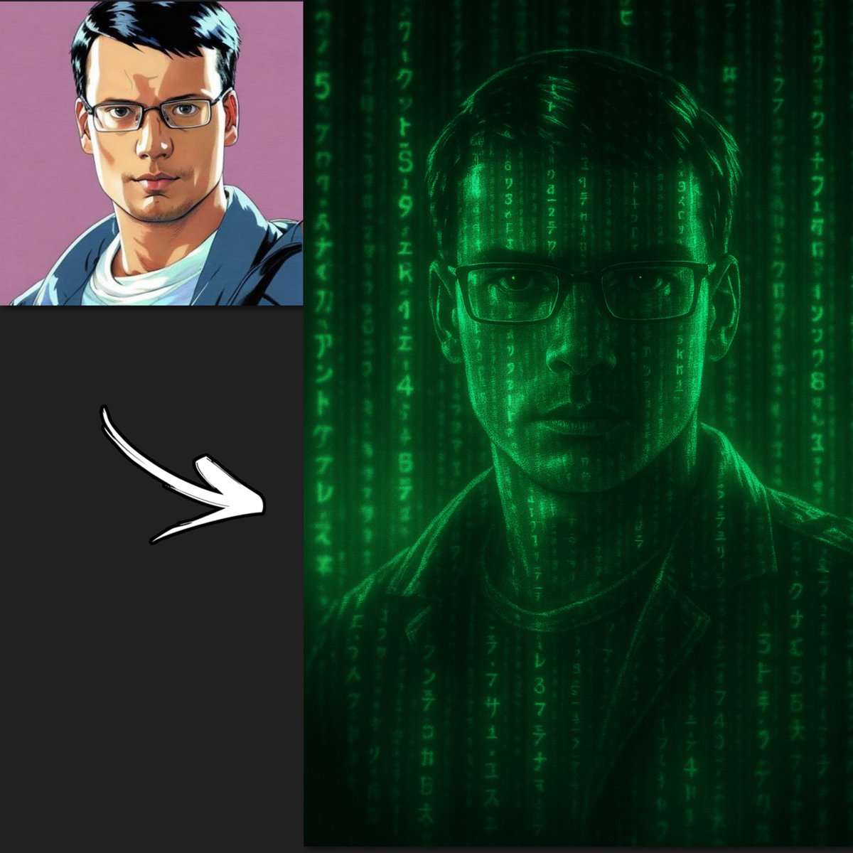 The Matrix's green code.