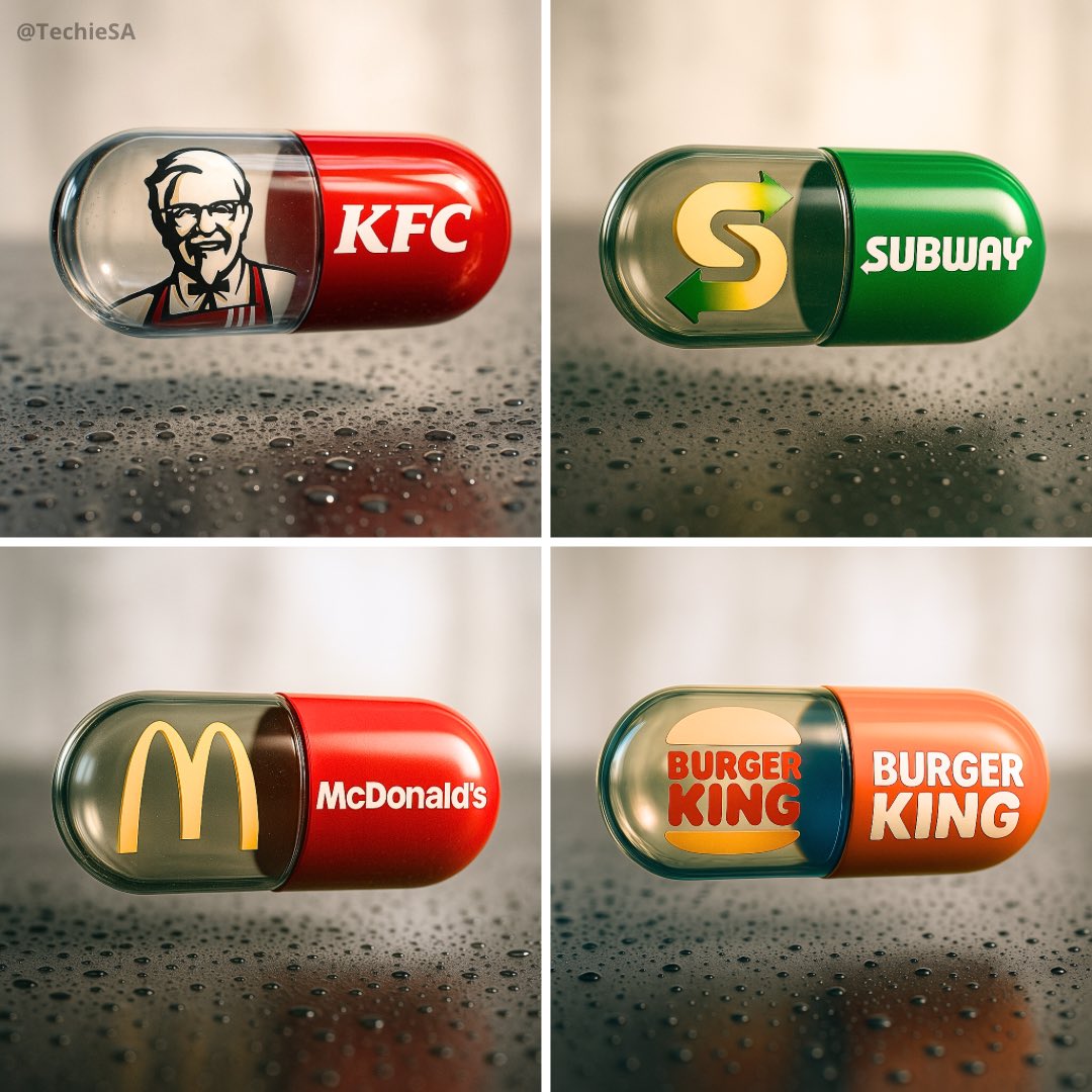 Brand-name fast-food capsules.