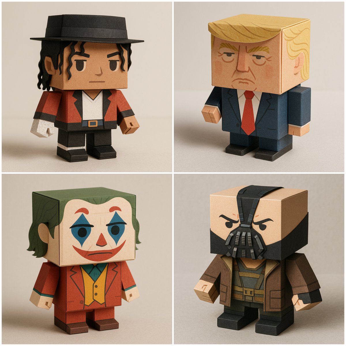 Ultra-detailed box-shaped papercraft toy.
