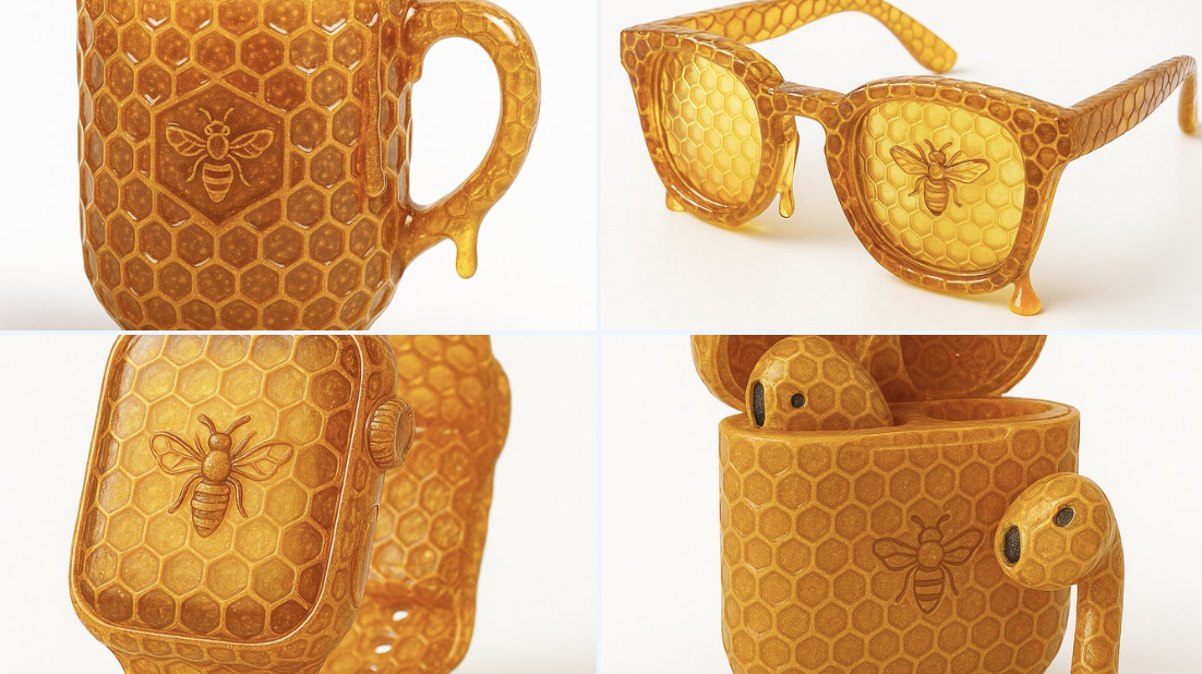 Transparent honeycomb-shaped deformation.