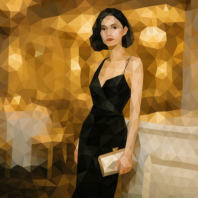Low-poly mosaic style.