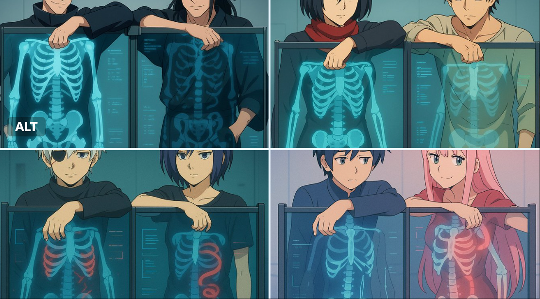 Behind the transparent X-ray scanning panel.