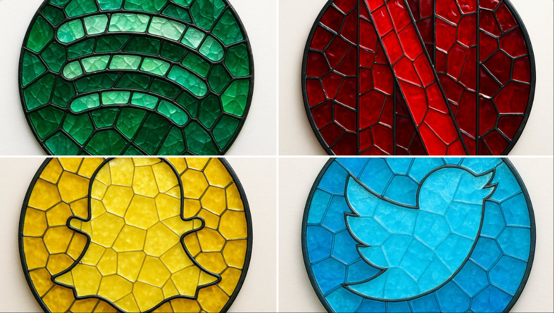 Mosaic stained-glass badge