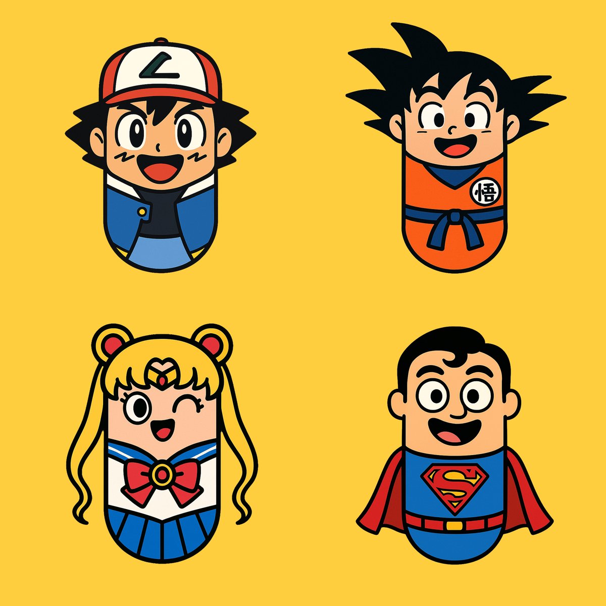 Cartoon illustration of a pill character.