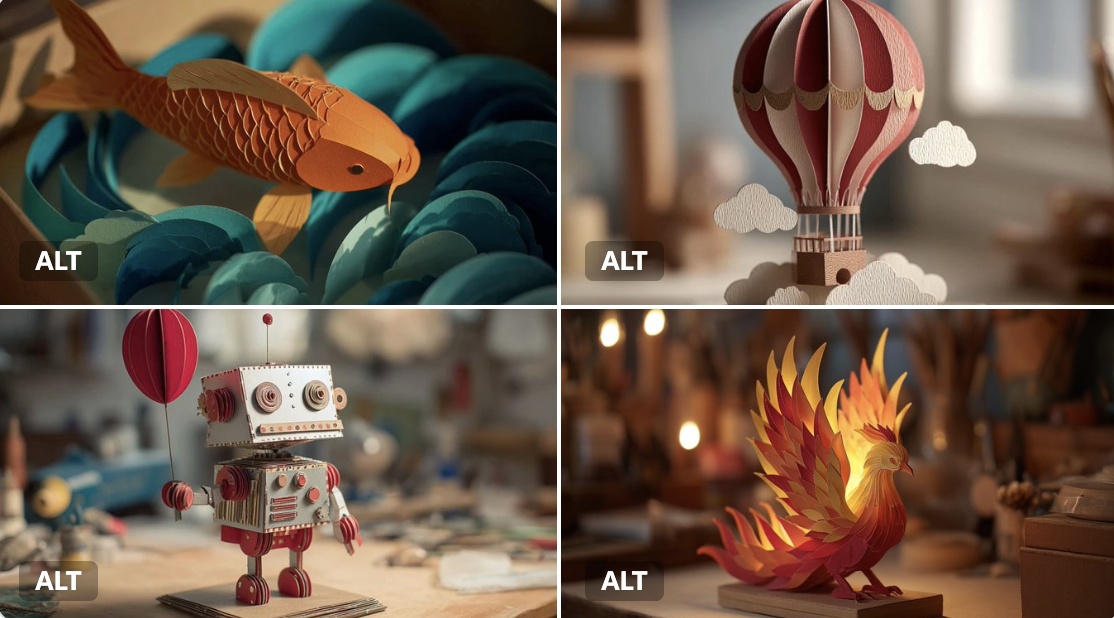 3D paper art pieces