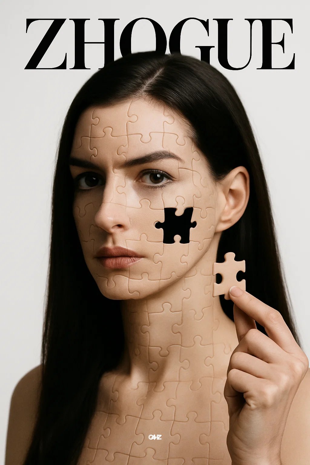 Hyperrealistic jigsaw portrait