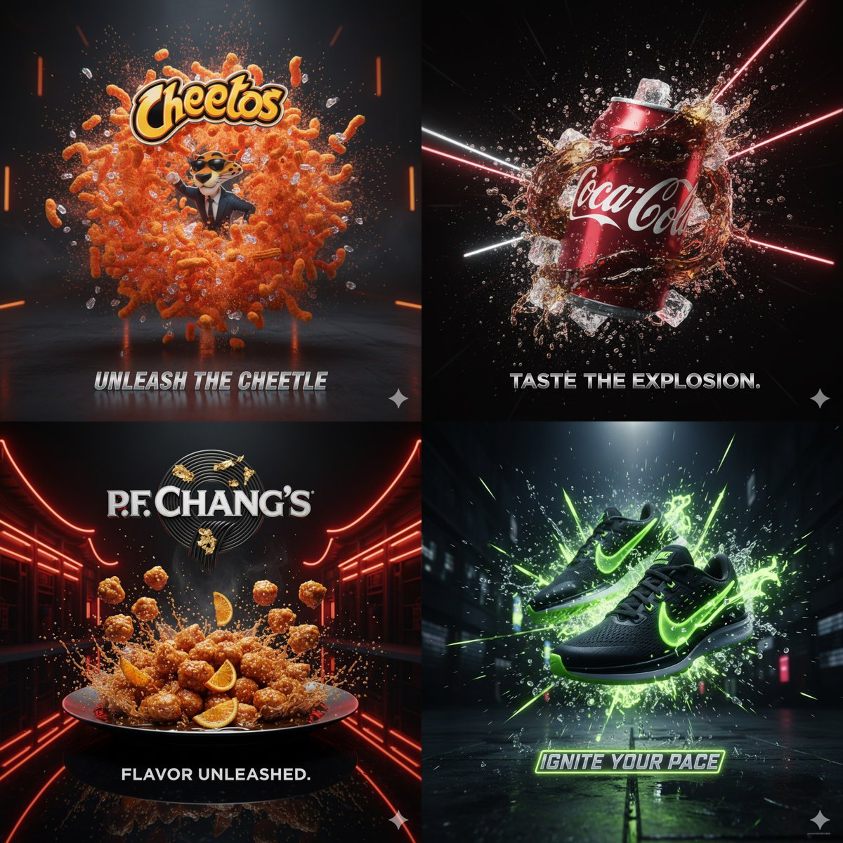 Cinema-grade 3D dynamic advertisement.