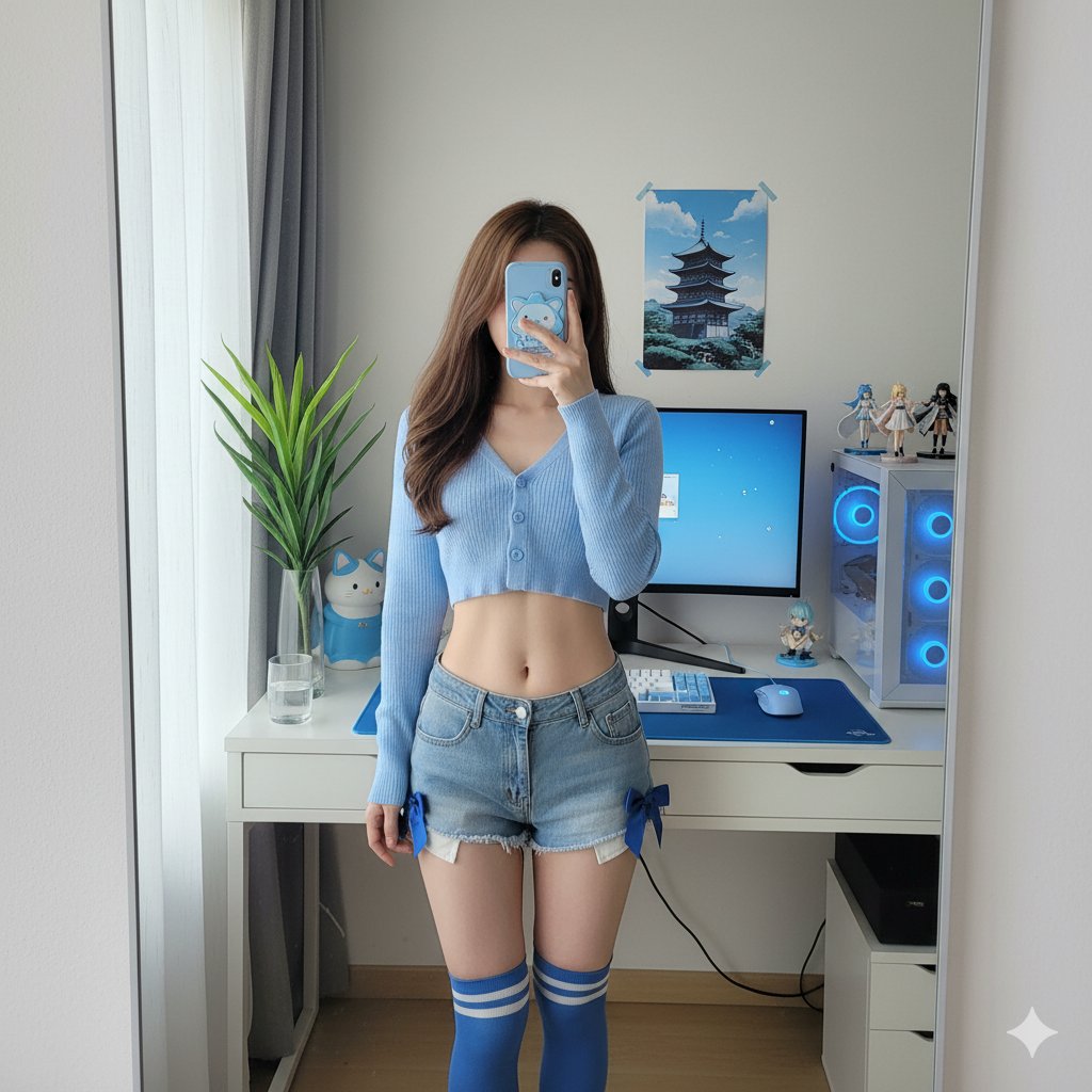 A girl's mirror selfie.