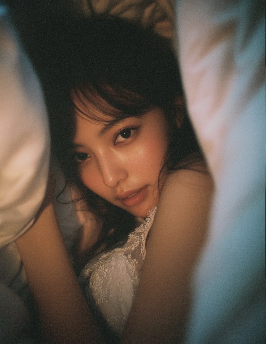 A dreamlike, ethereal intimate portrait photo.