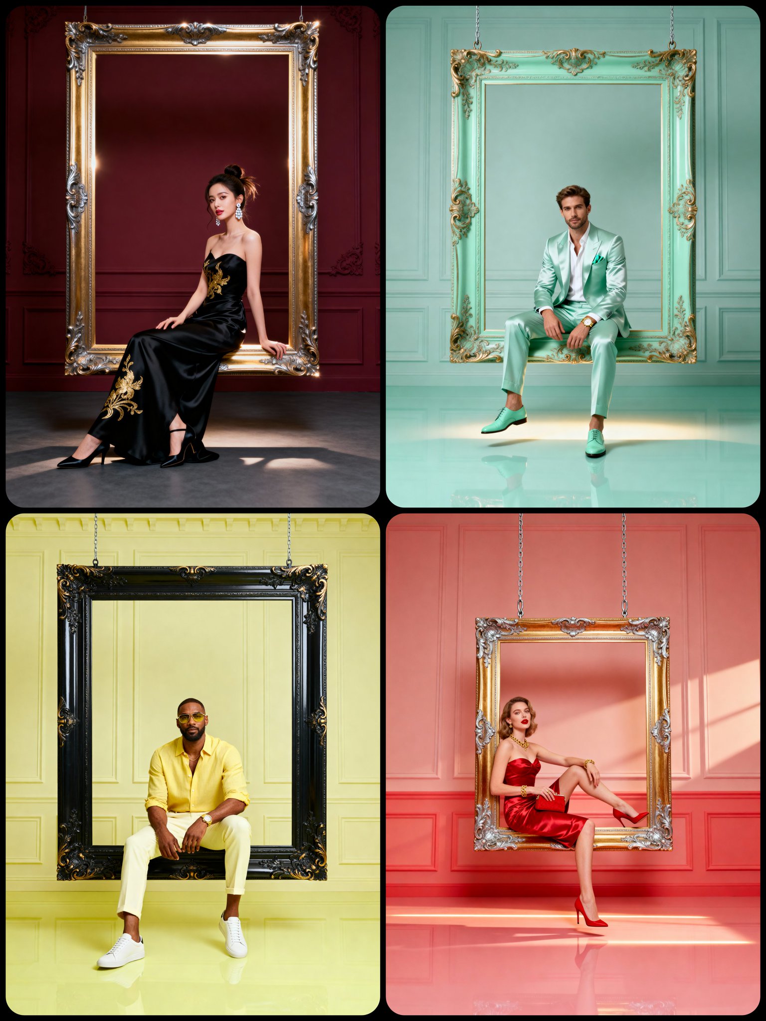 A luxurious high-fashion portrait.