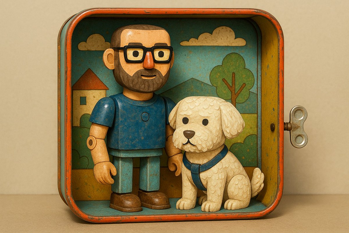 Retro tin toy, 3D-model style.