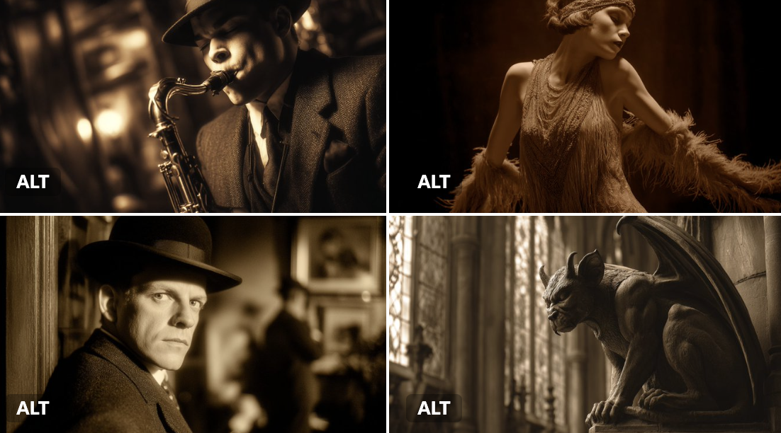 Scene from a silent film.