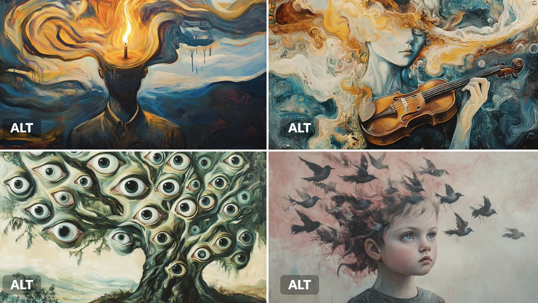 Surrealist oil painting