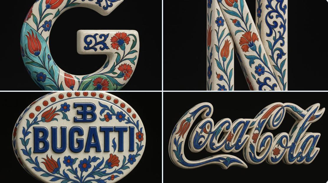 Blue-and-white porcelain style.