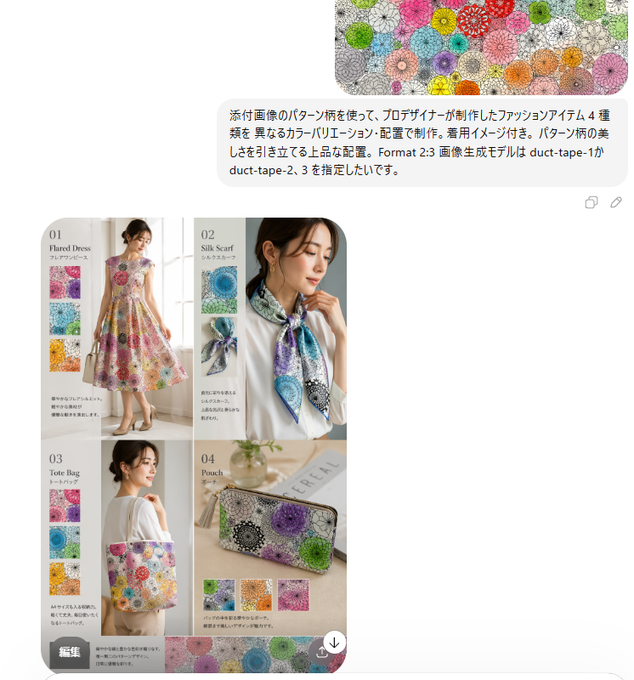 Use the patterns in the attached image, crafted by professional designers to create 4 f...