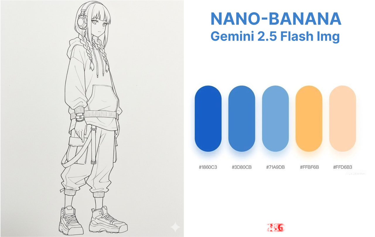 Coloring line art with a color palette.