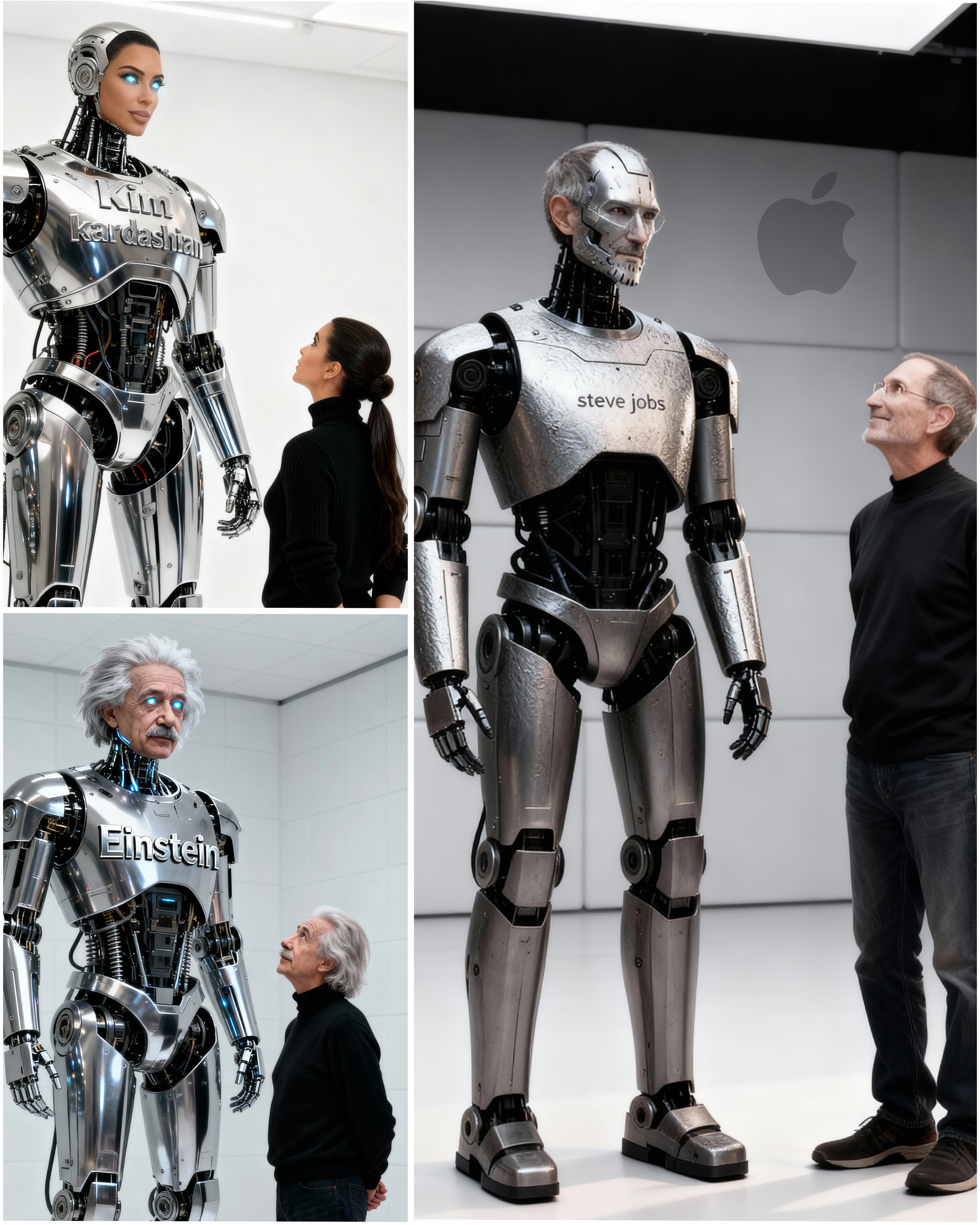 The future is here: a new era of ultra-realistic metal robots and humanity.