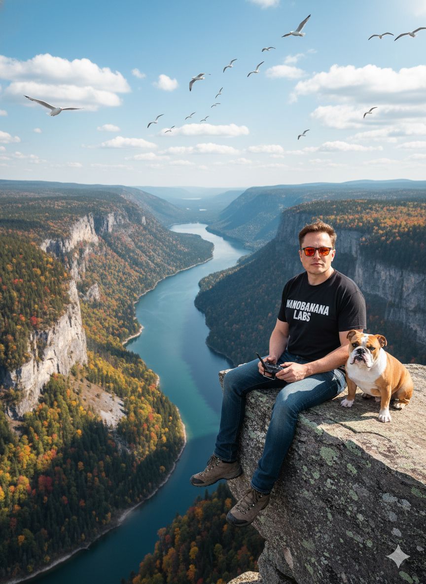 A wonderful experience of flying a drone by a cliff with my dog.