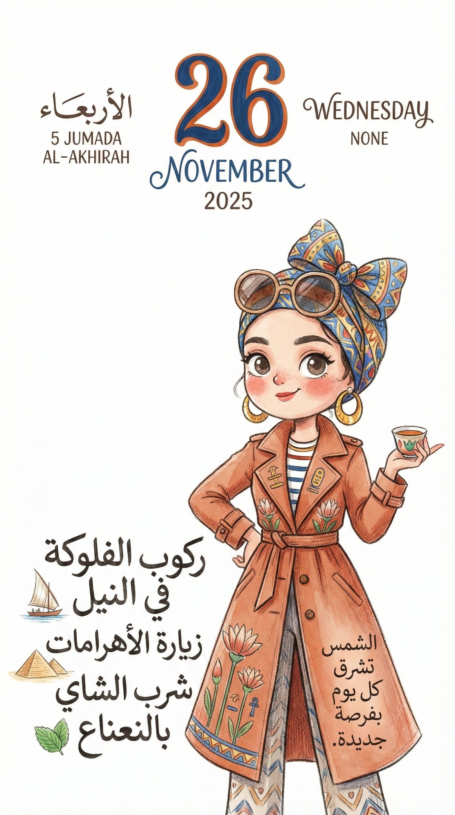 Guide and element analysis for creative hand-drawn vertical calendar illustrations. 2