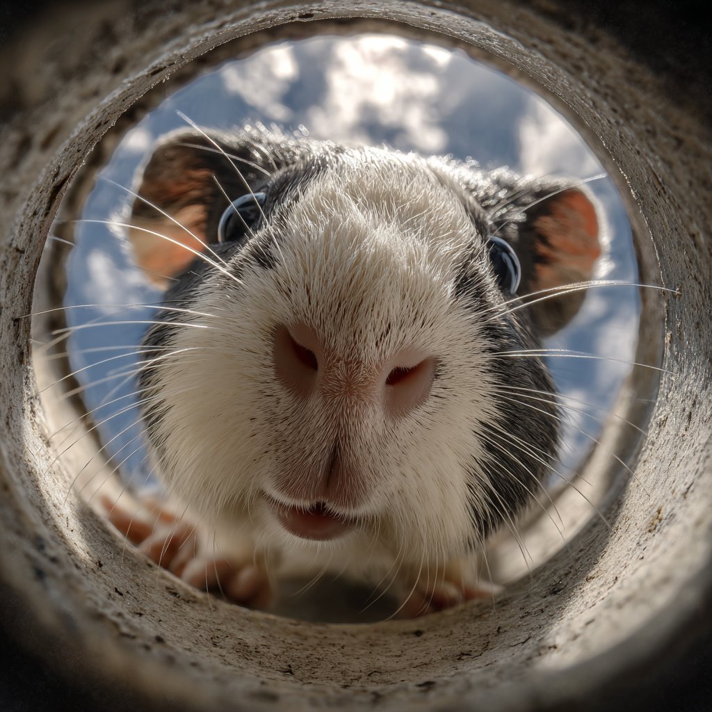 Extreme-angle photography of cute animals inside bowls. 2