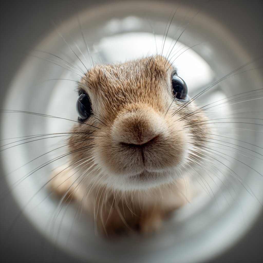 Extreme-angle photography of cute animals inside bowls. 3