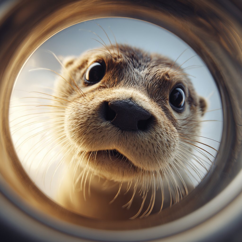 Extreme-angle photography of cute animals inside bowls. 4