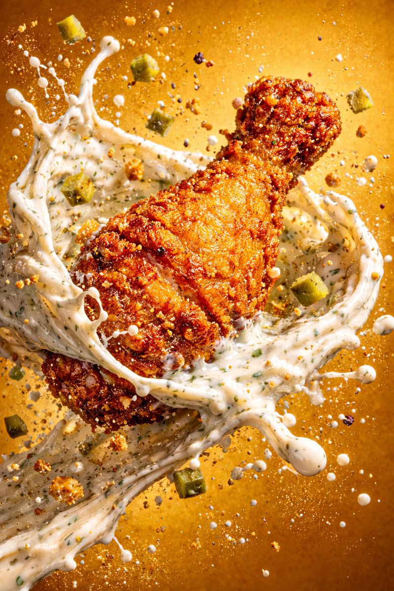 Epic 8K cinematic fantasy food scene: a colossal crispy fried... 2