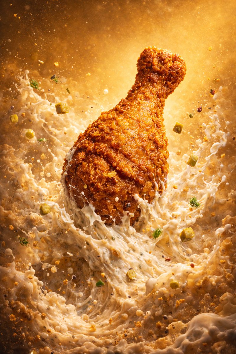 Epic 8K cinematic fantasy food scene: a colossal crispy fried... 4