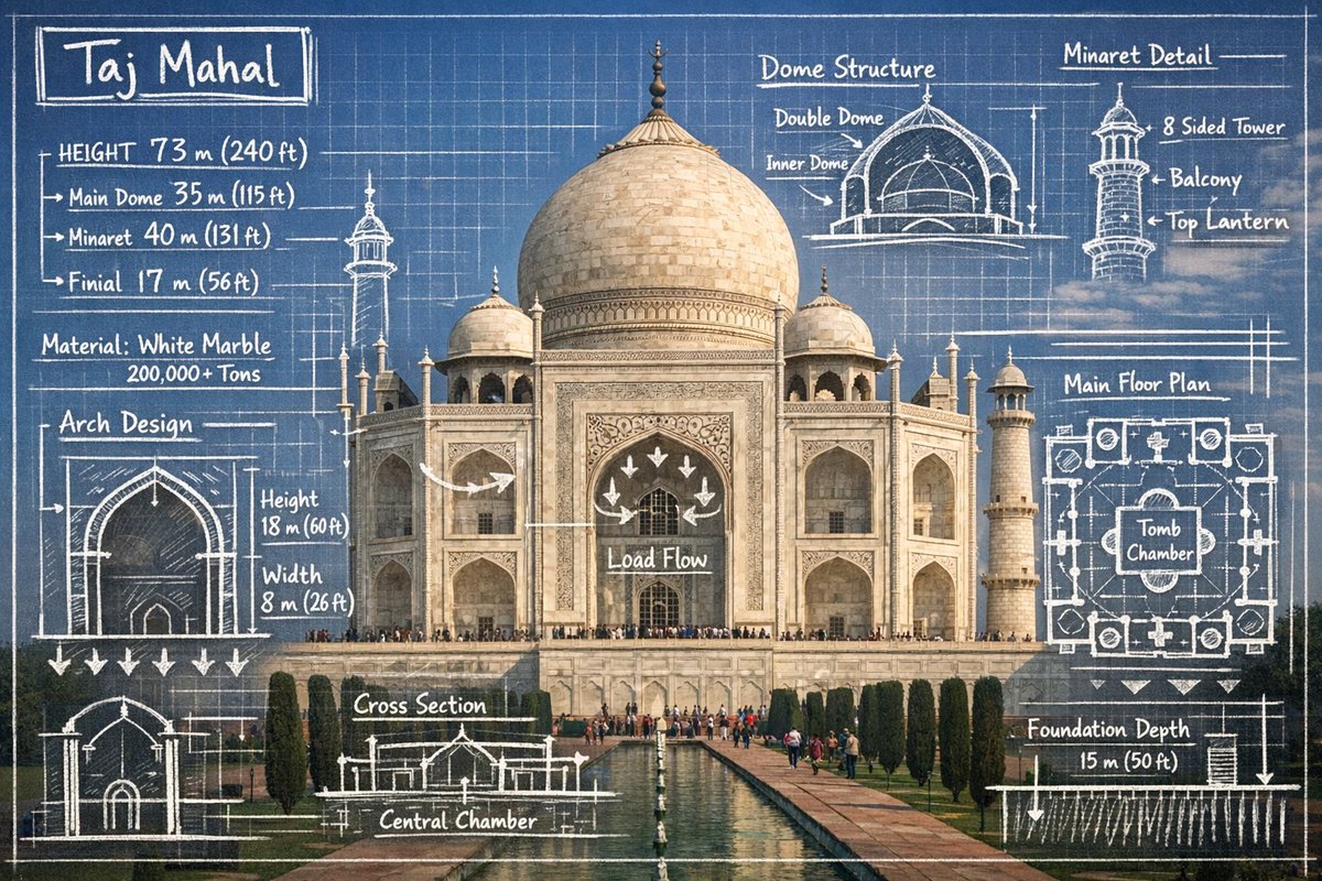 Create an infographic image of [LANDMARK], combining a real p... 3