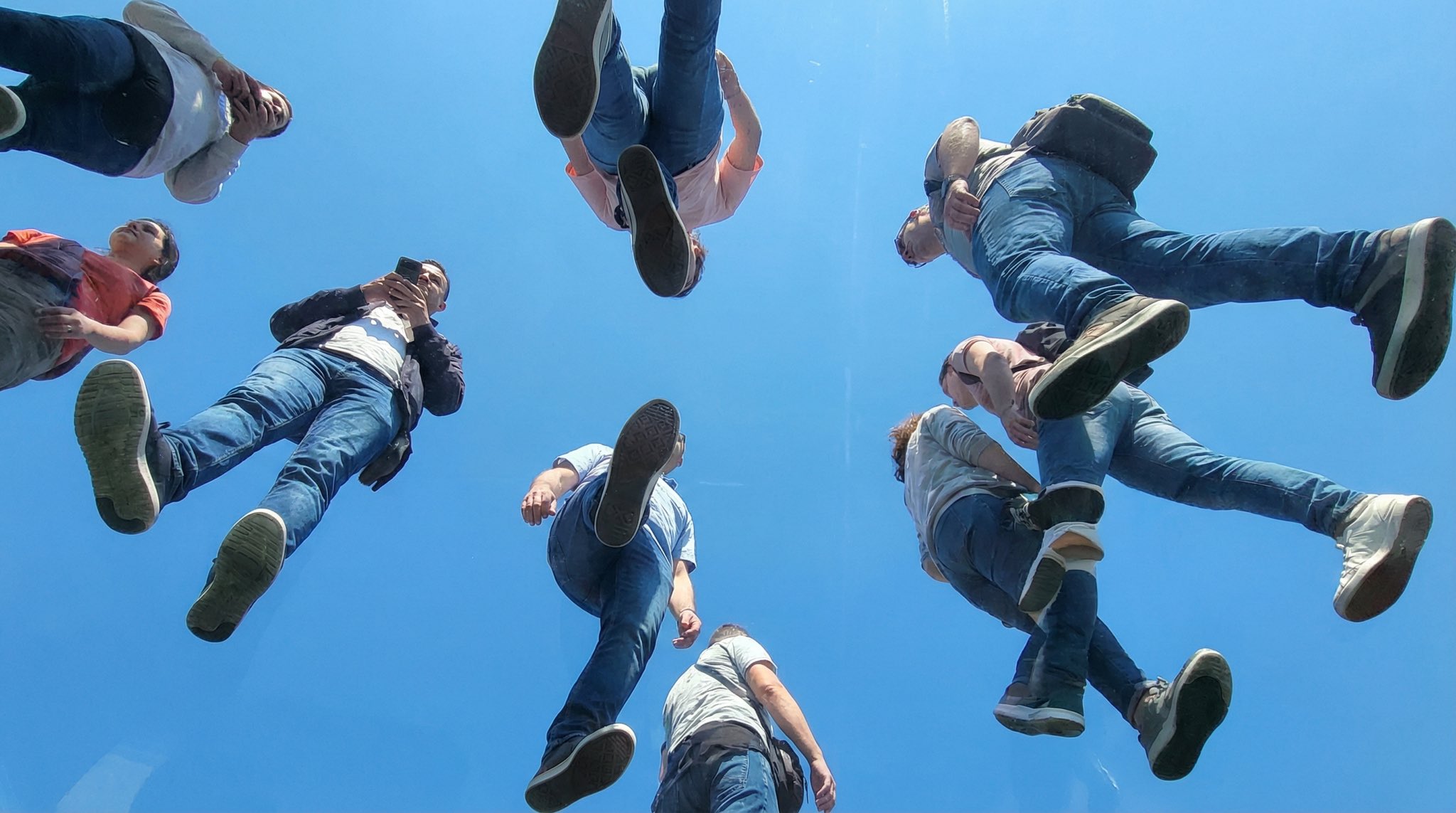 View from under a plane of completely transparent plexiglass. 4