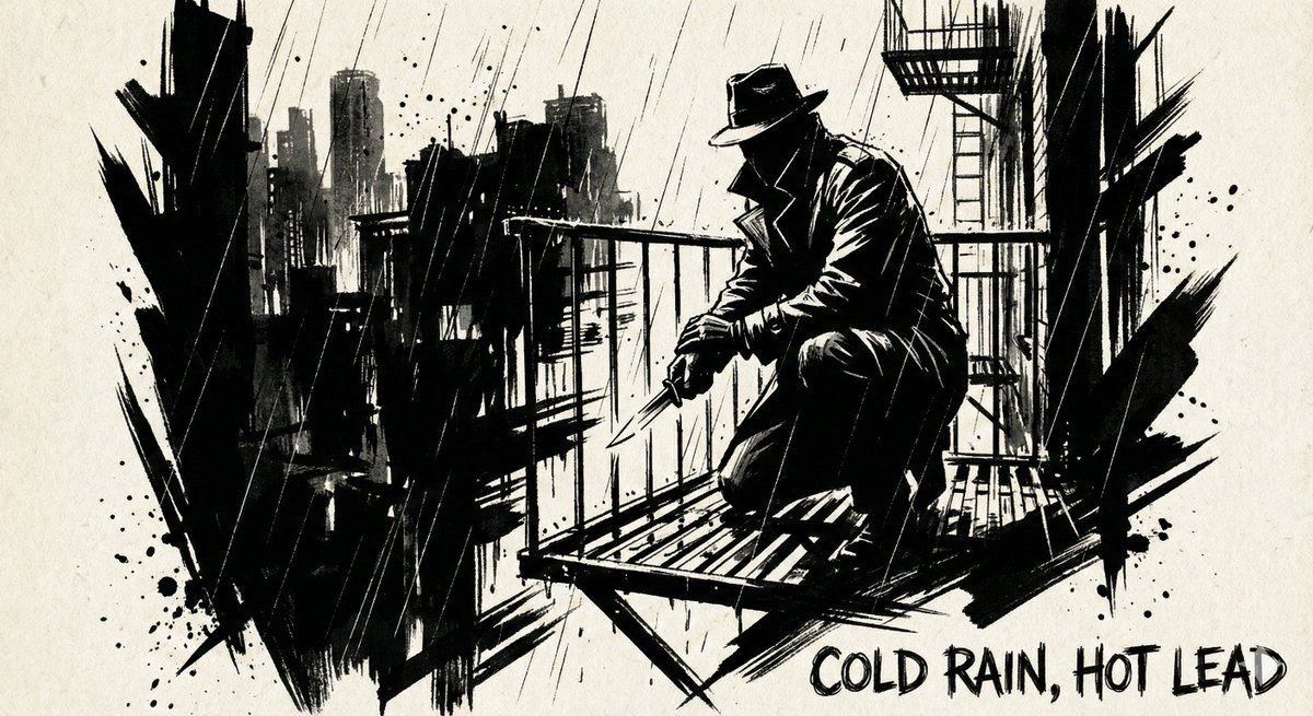 A high contrast ink noir portrait of [SUBJECT], illustrated e... 3
