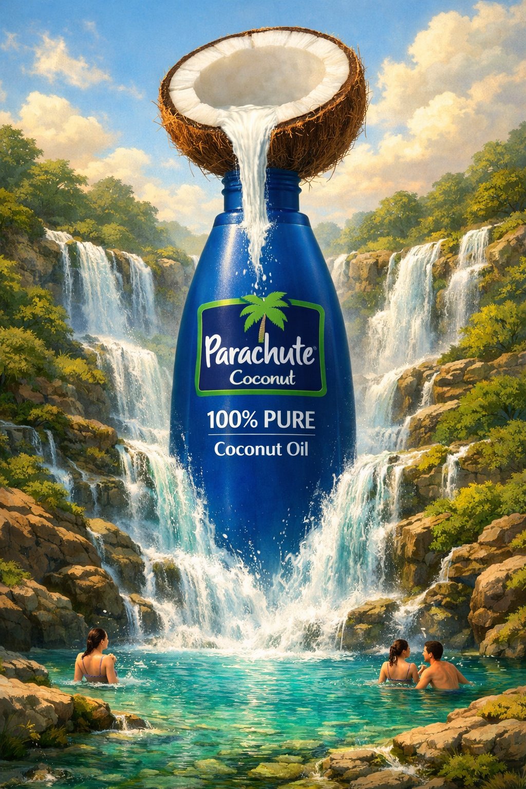 Surreal-style prompts for ingredient illustrations for the next step in designing an oil-brand.