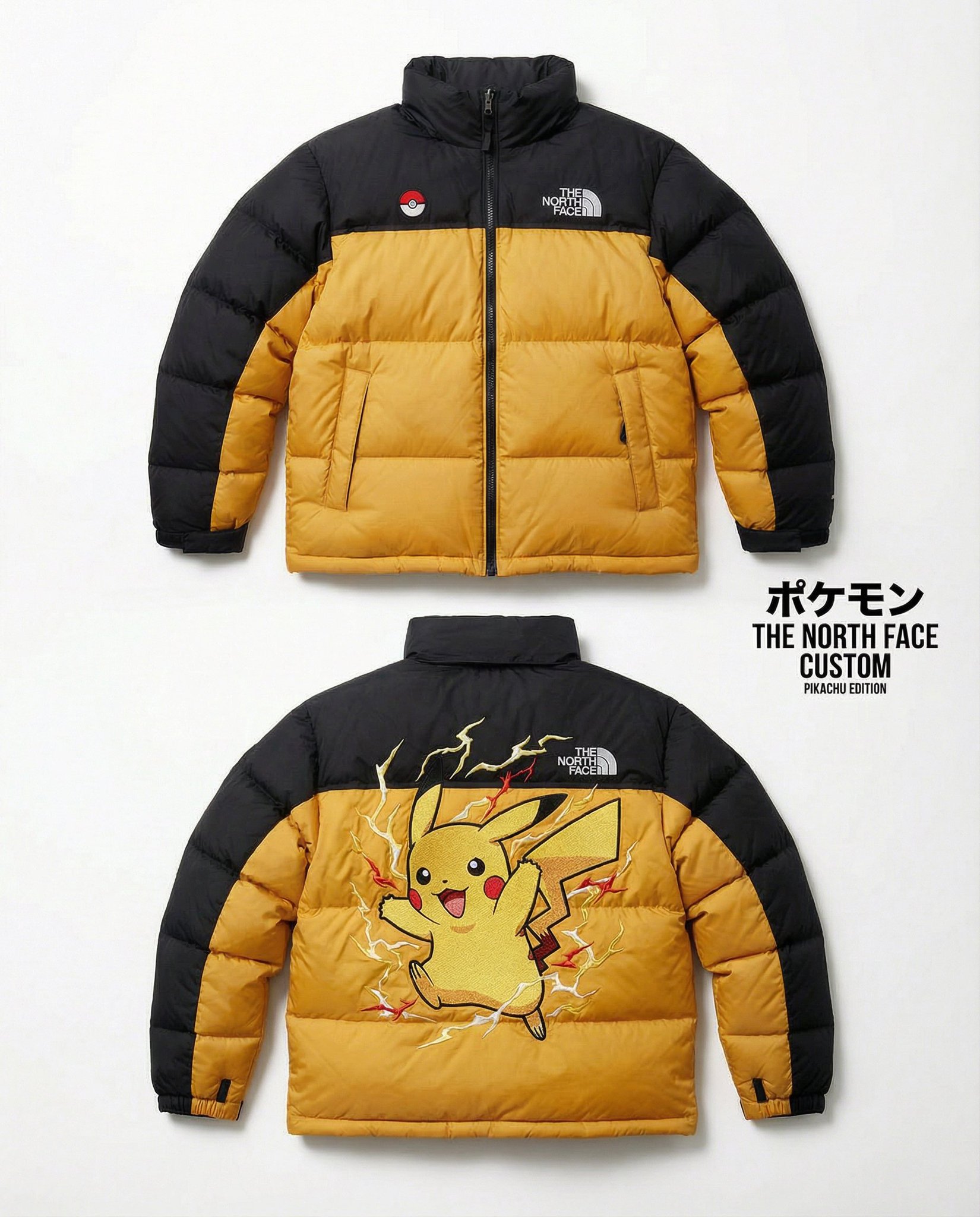 High end editorial product shot of a custom The North Face Nu...