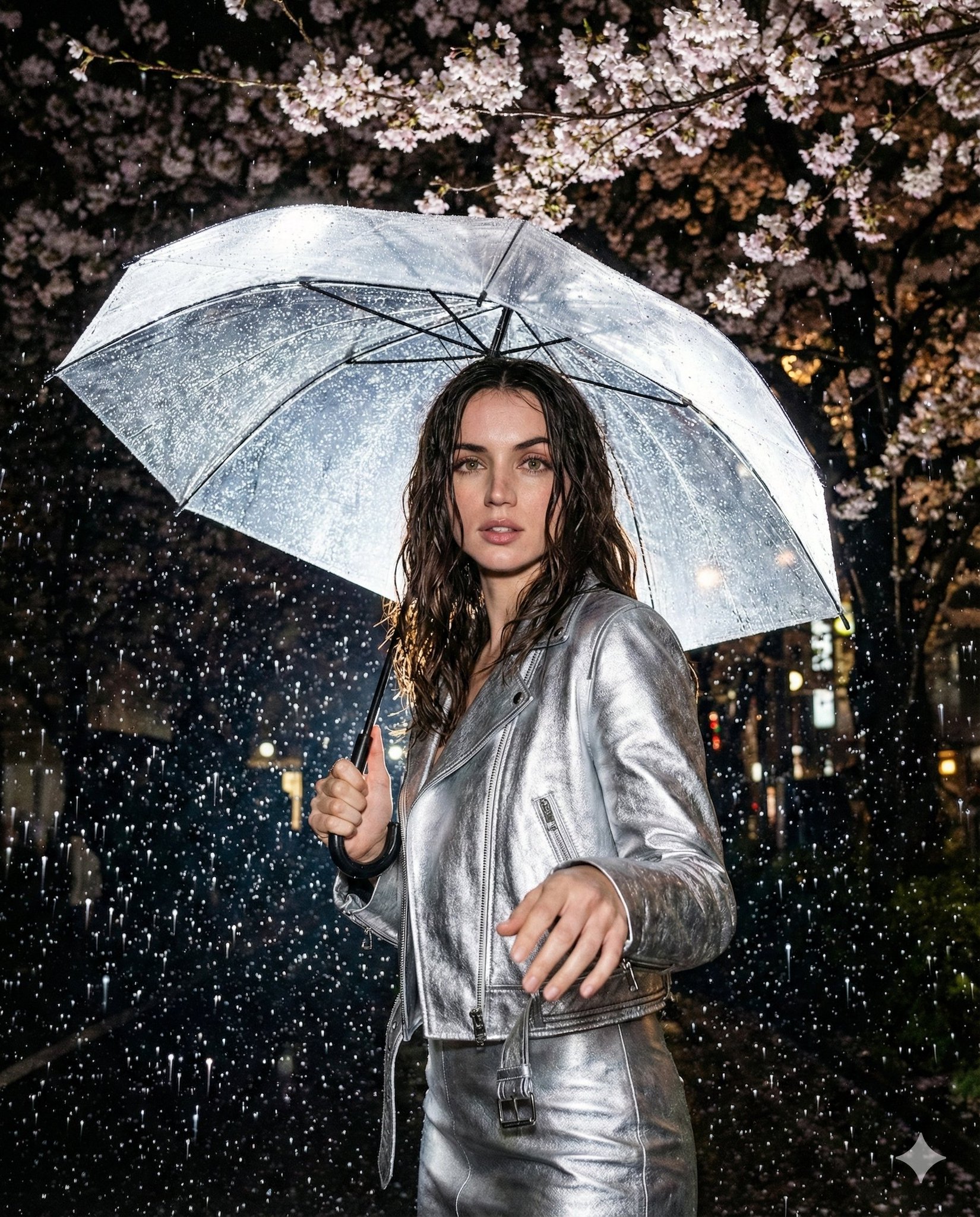 "prompt": "High resolution nighttime editorial portrait shot...