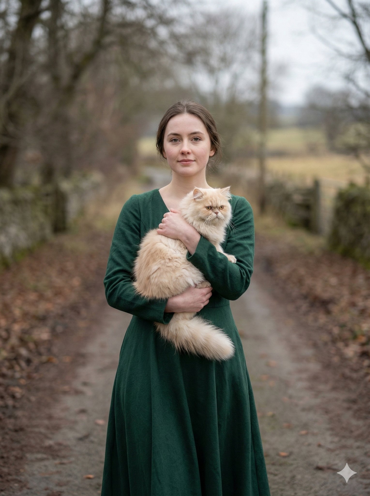 portrait of a young woman in her early 20s walking calmly on... 2