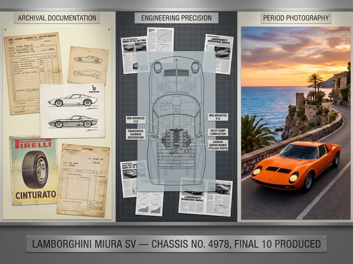 A marque historian's documentation board for [VEHICLE] — [MOD... 3