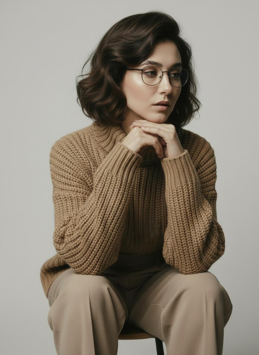 "Objective": "Create a minimalist fashion studio portrait ser... 2