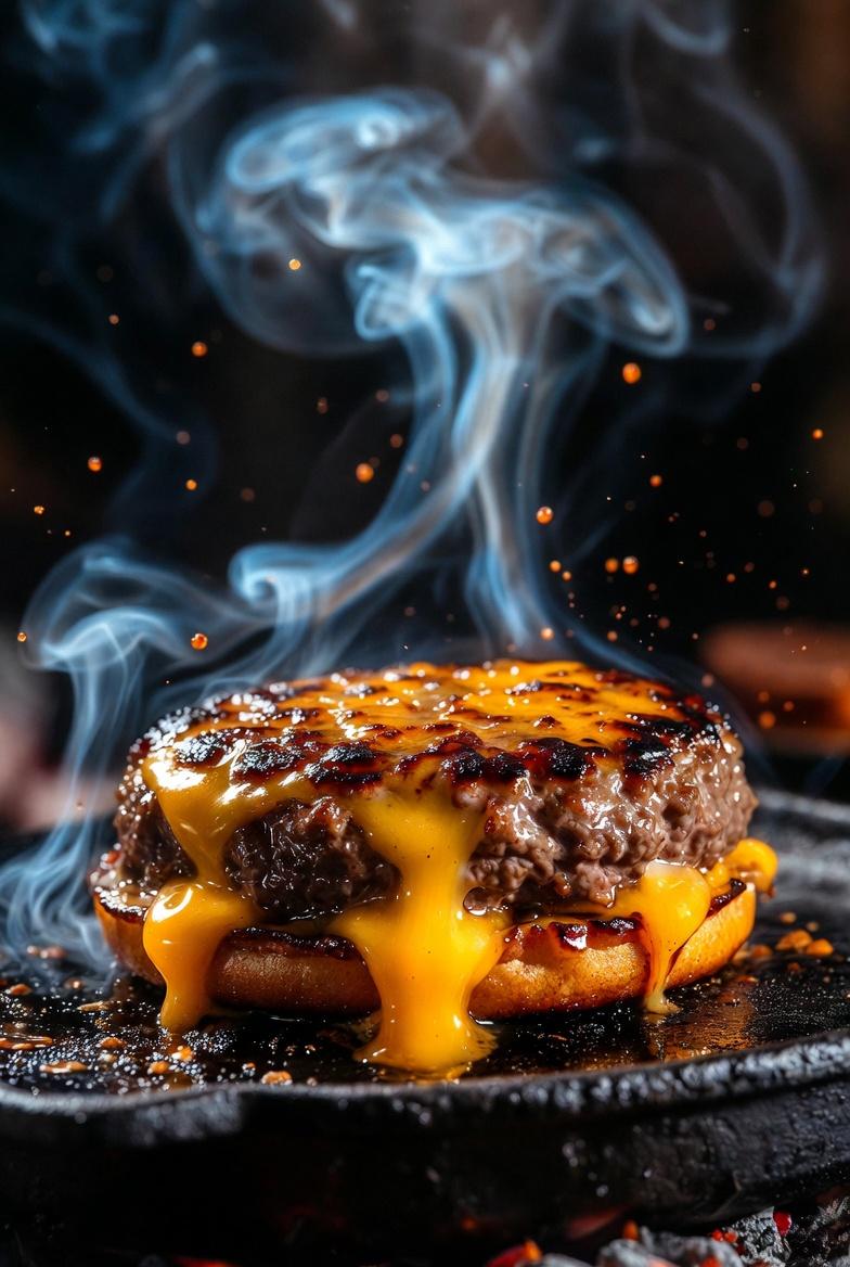 A hyper realistic, cinematic close up of a sizzling gourmet c... 2